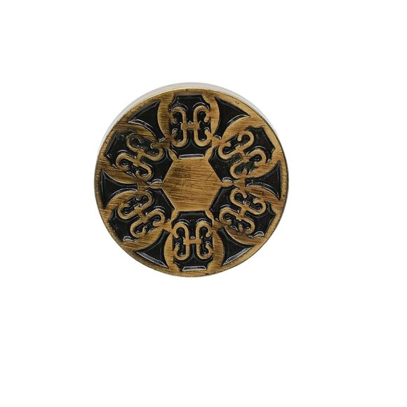 Vintage Cabinet Knob MCM Brass Floral Swirls Rehab Decor, Shabby Chic Salvage - Picture 1 of 3